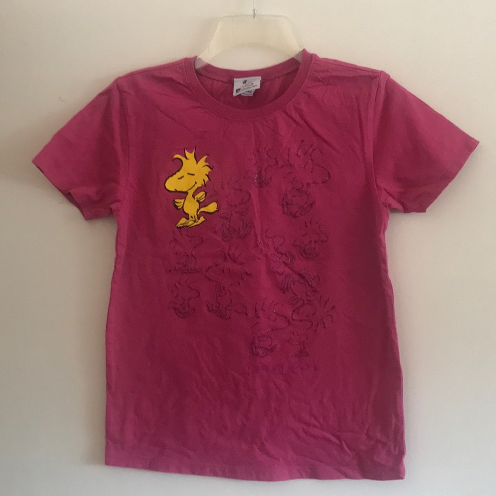 Pink Woodstock Peanuts tshirt Dorney Park Youth L